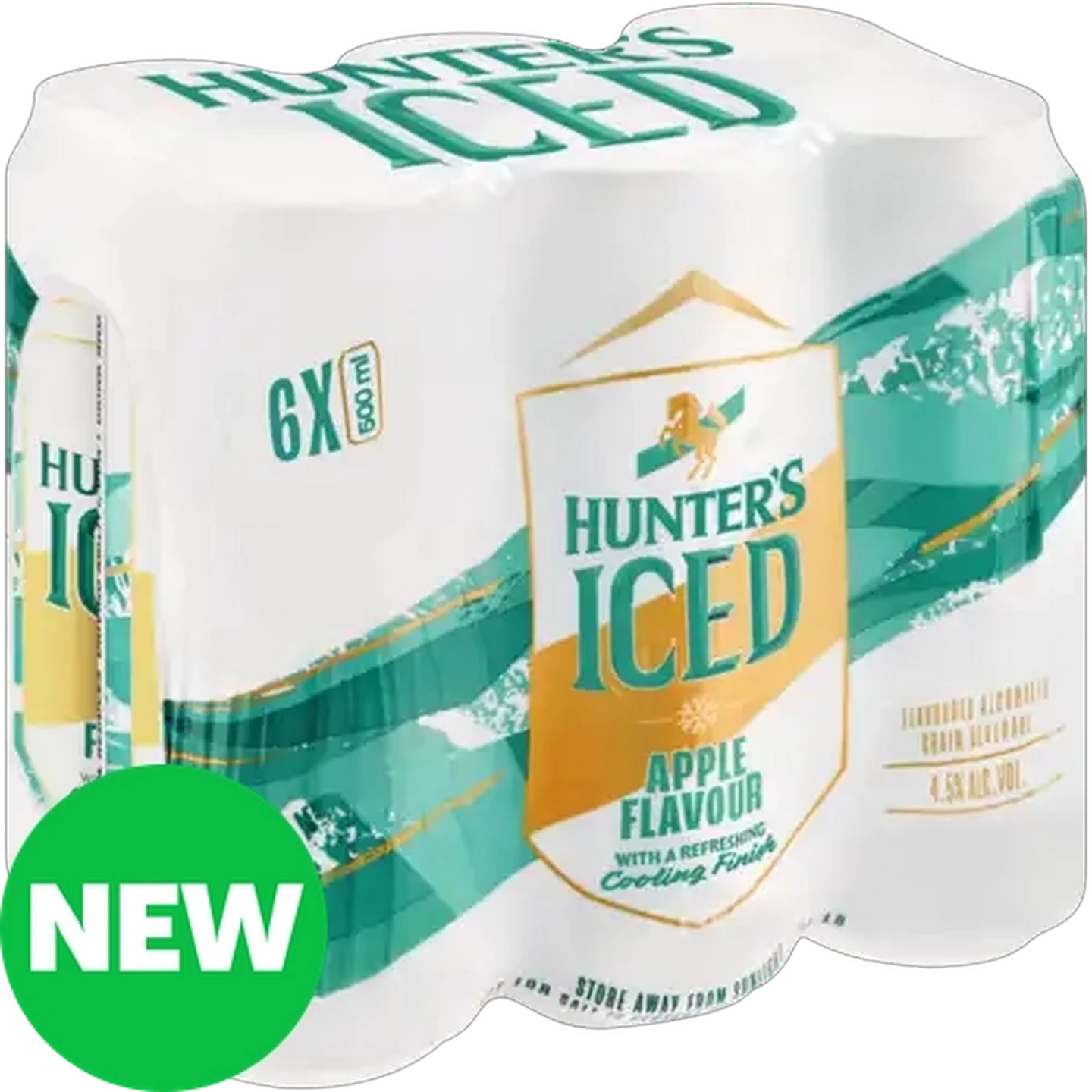 Image of Hunter's Iced Apple Flavoured Alcoholic Grain Beverage Cans 6 x 500ml
