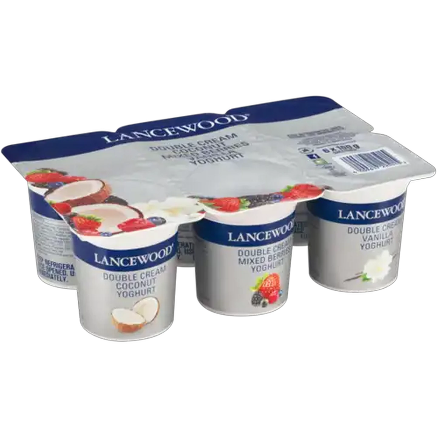 Image of LANCEWOOD Fruit Mix Flavoured Double Cream Yoghurt 6 x 100g