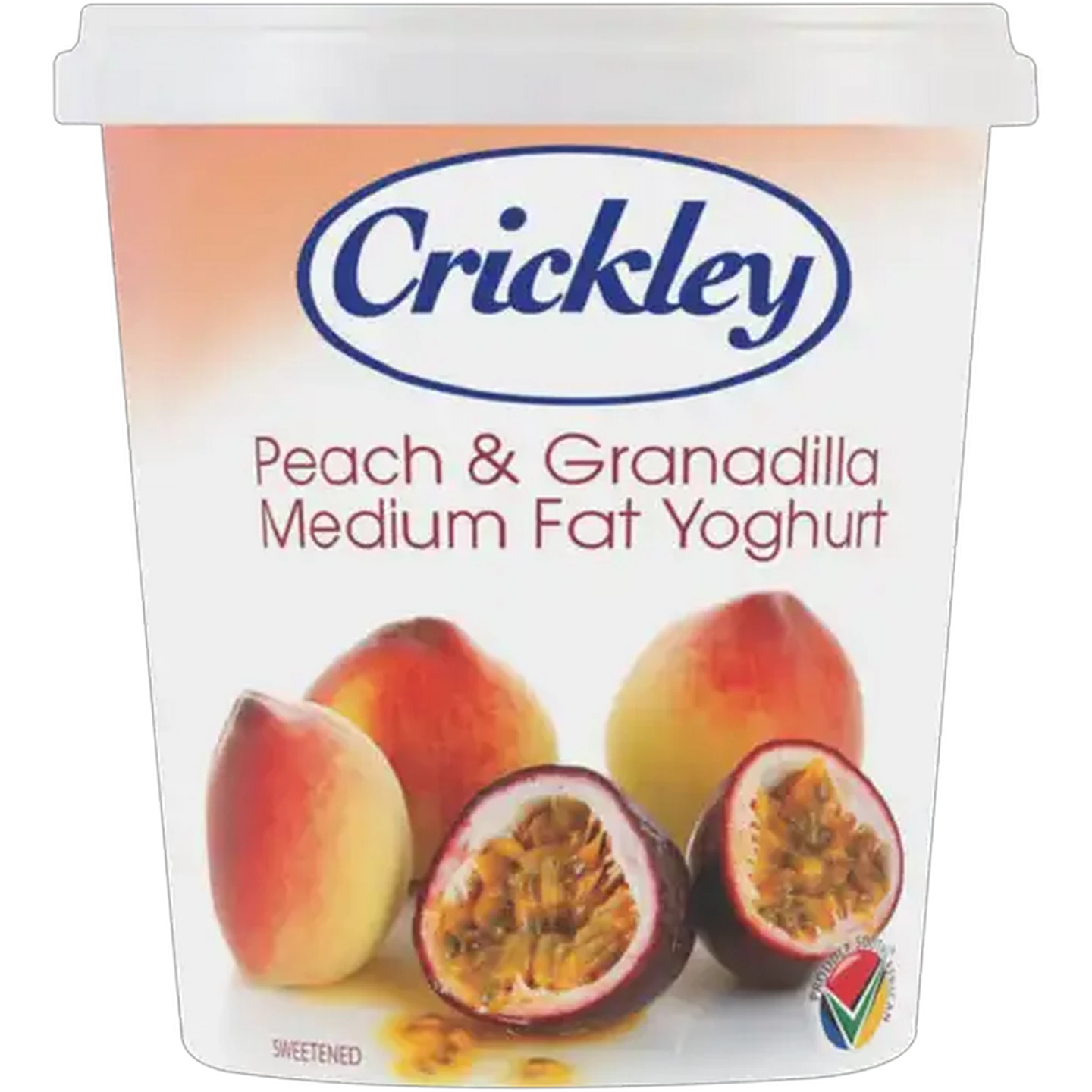 Image of Crickley Medium Fat Peach & Granadilla Flavoured Yoghurt 1kg