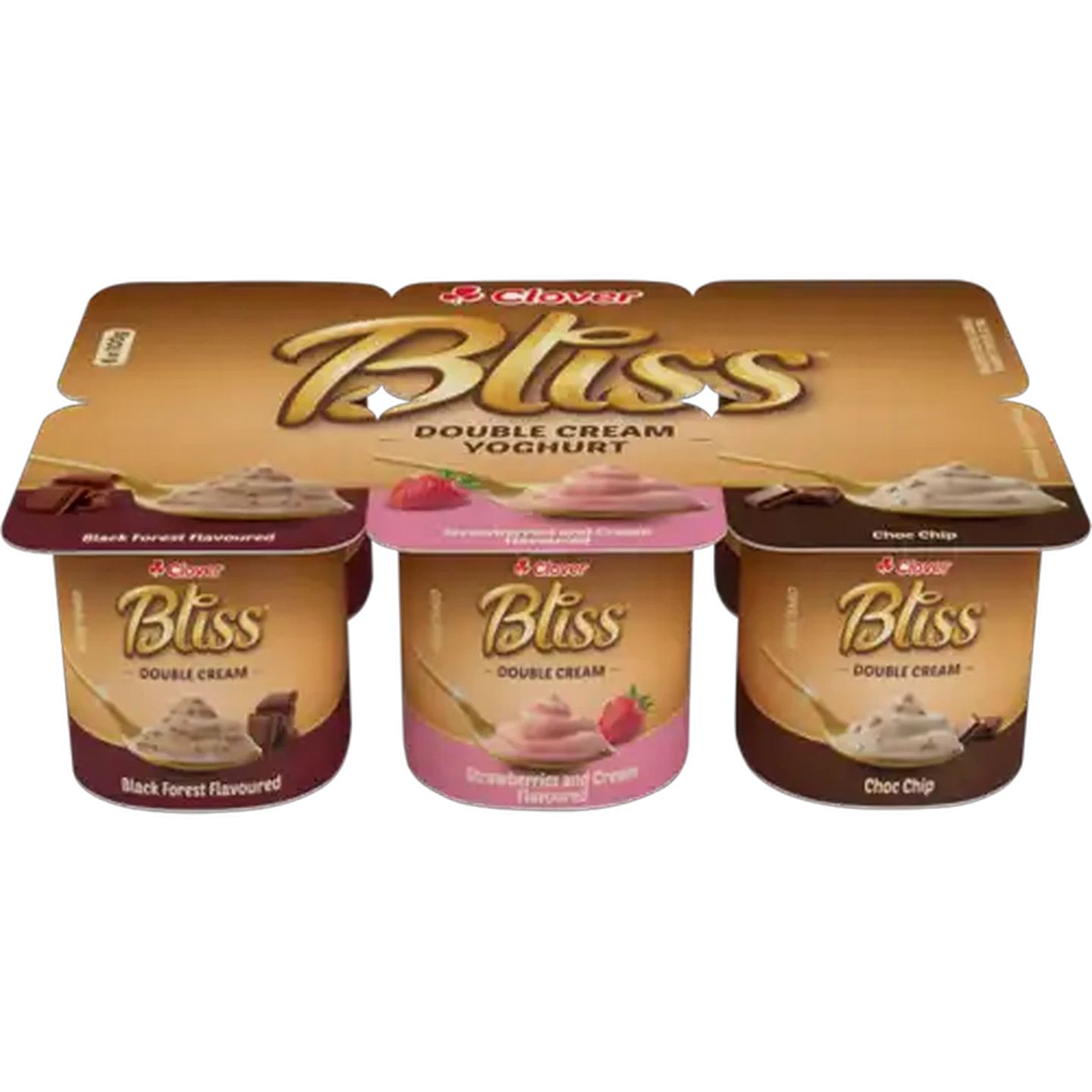 Image of Clover Bliss Double Cream Yoghurt Multipack 6 x 100g