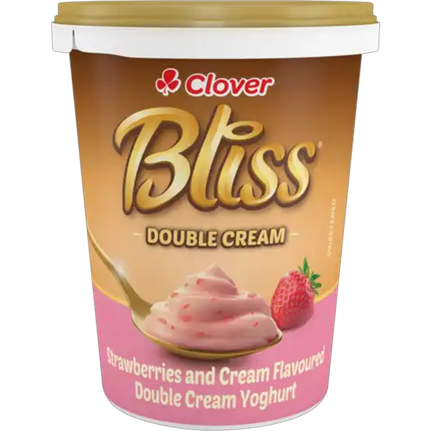 Image of Clover Bliss Strawberries & Cream Double Cream Yoghurt 500g