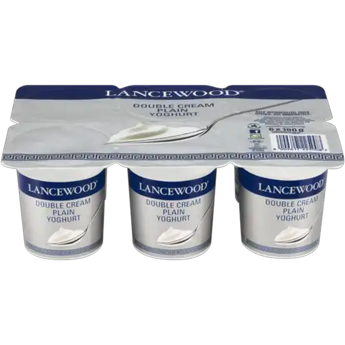 Image of LANCEWOOD Plain Double Cream Yoghurt 6 x 100g