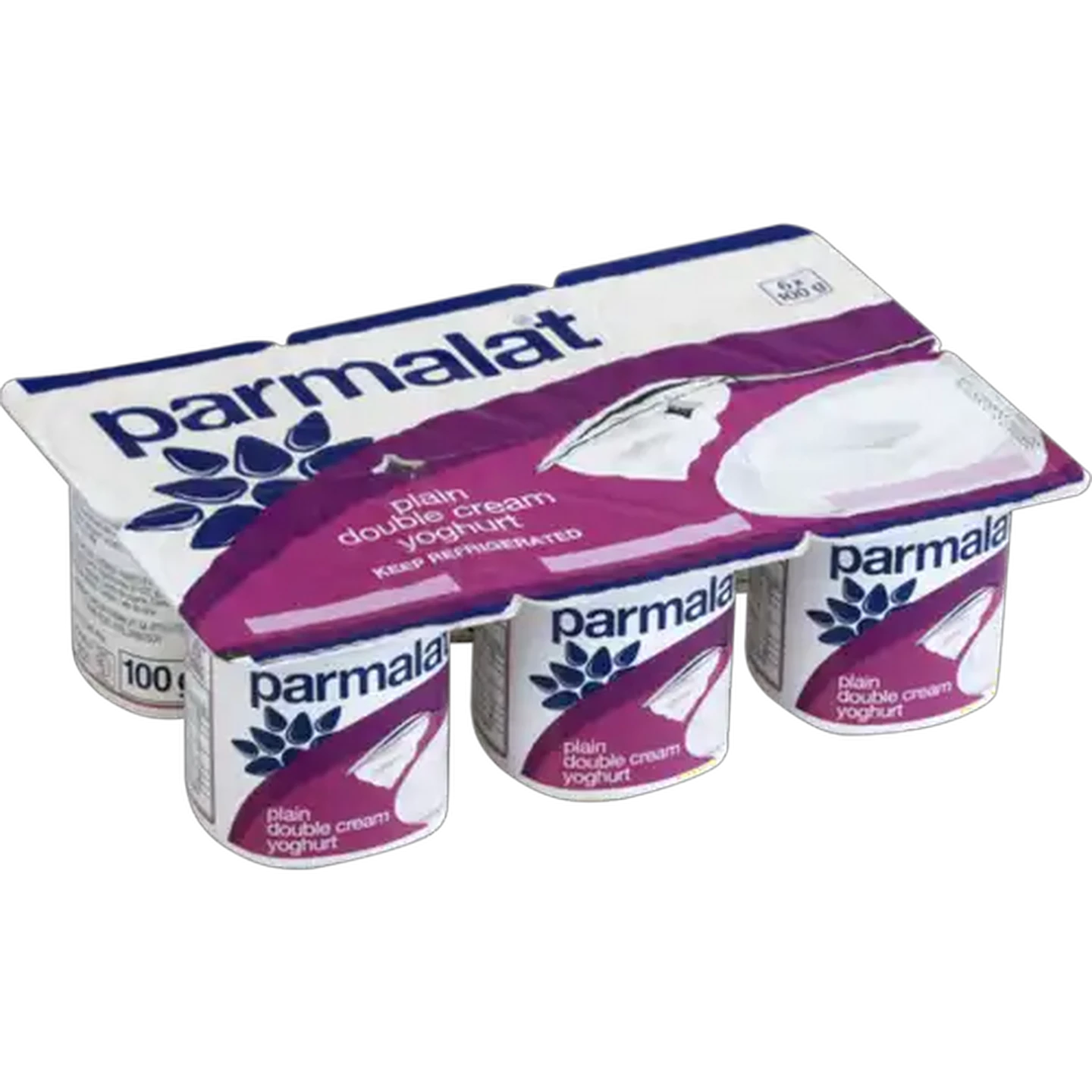 Image of Parmalat Plain Double Cream Yoghurt 6 x 100g