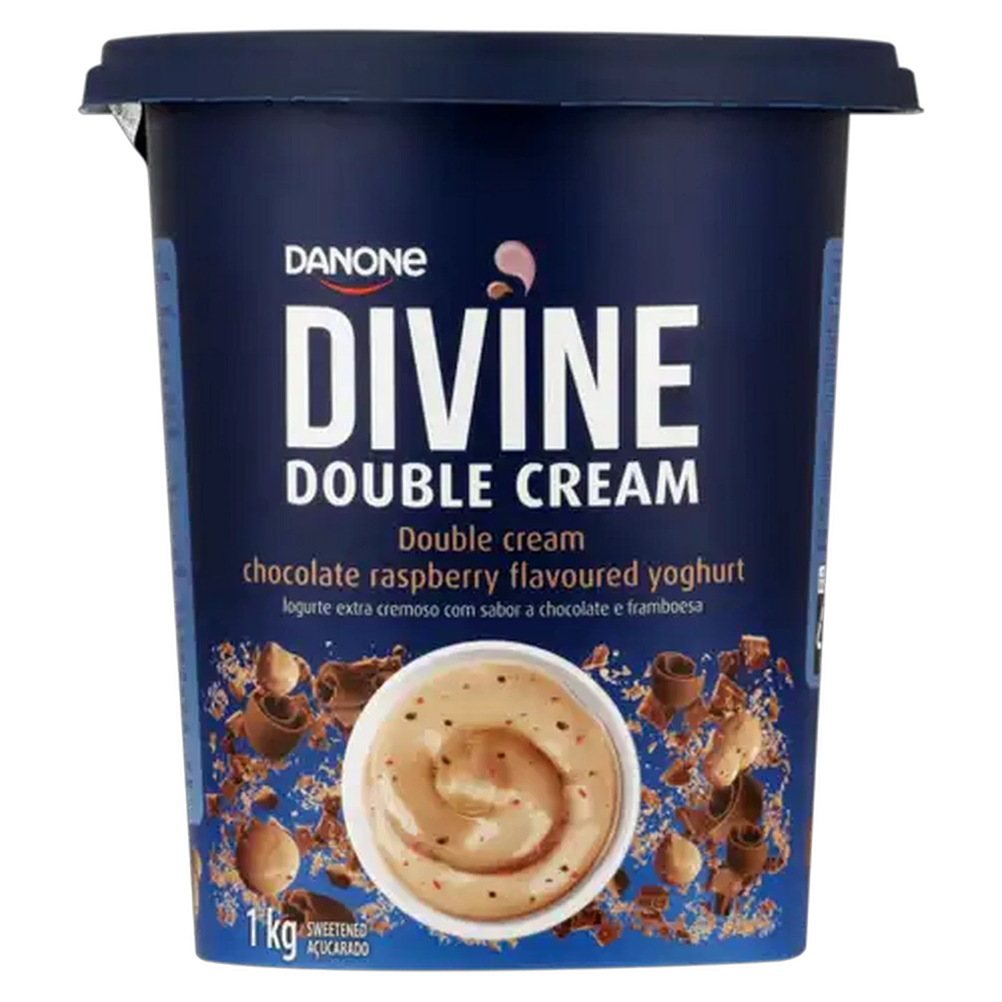 Image of Danone Divine Double Cream Chocolate Raspberry Flavoured Yoghurt 1kg