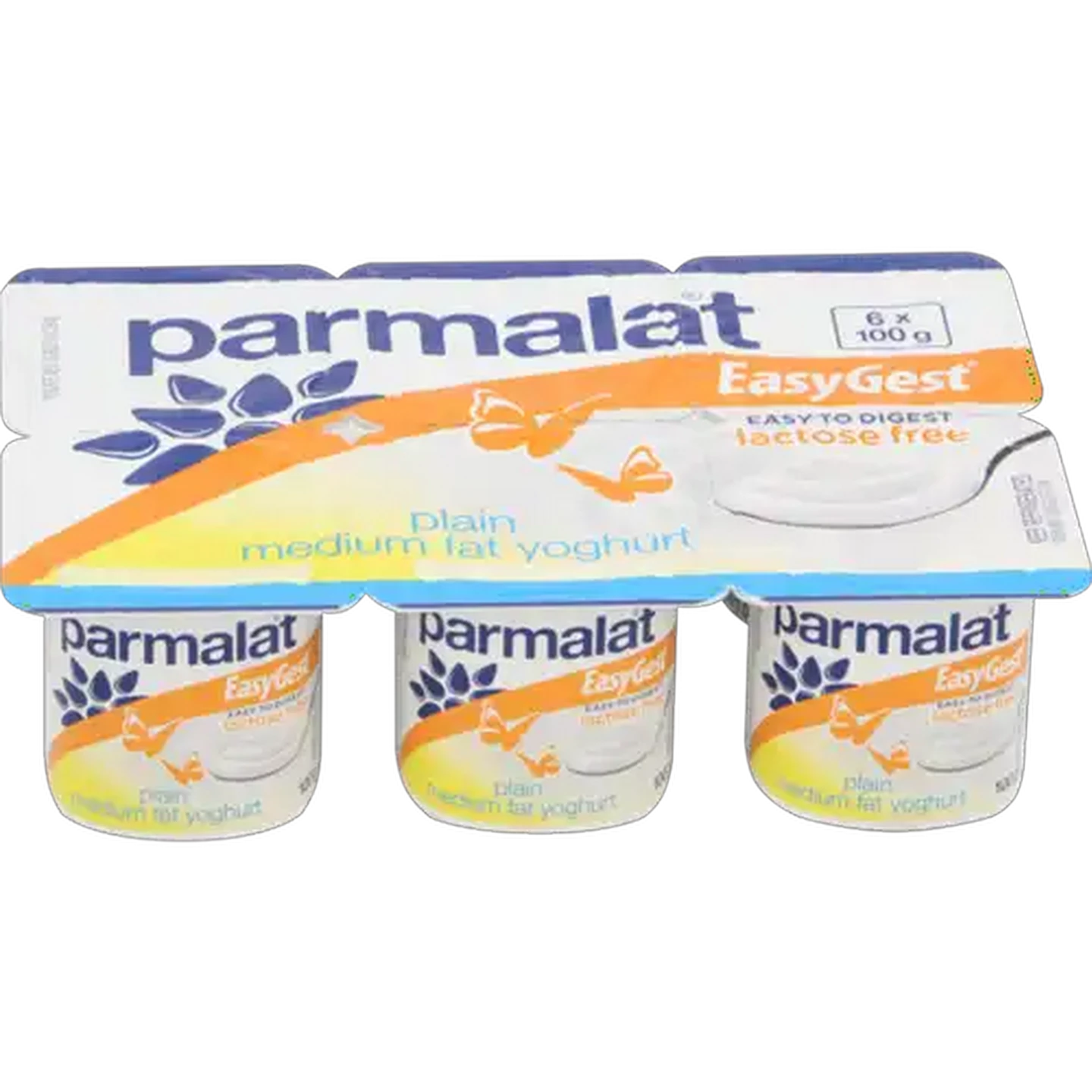 Image of Parmalat EasyGest Lactose Free Plain Medium Fat Yoghurt 6 x 100g