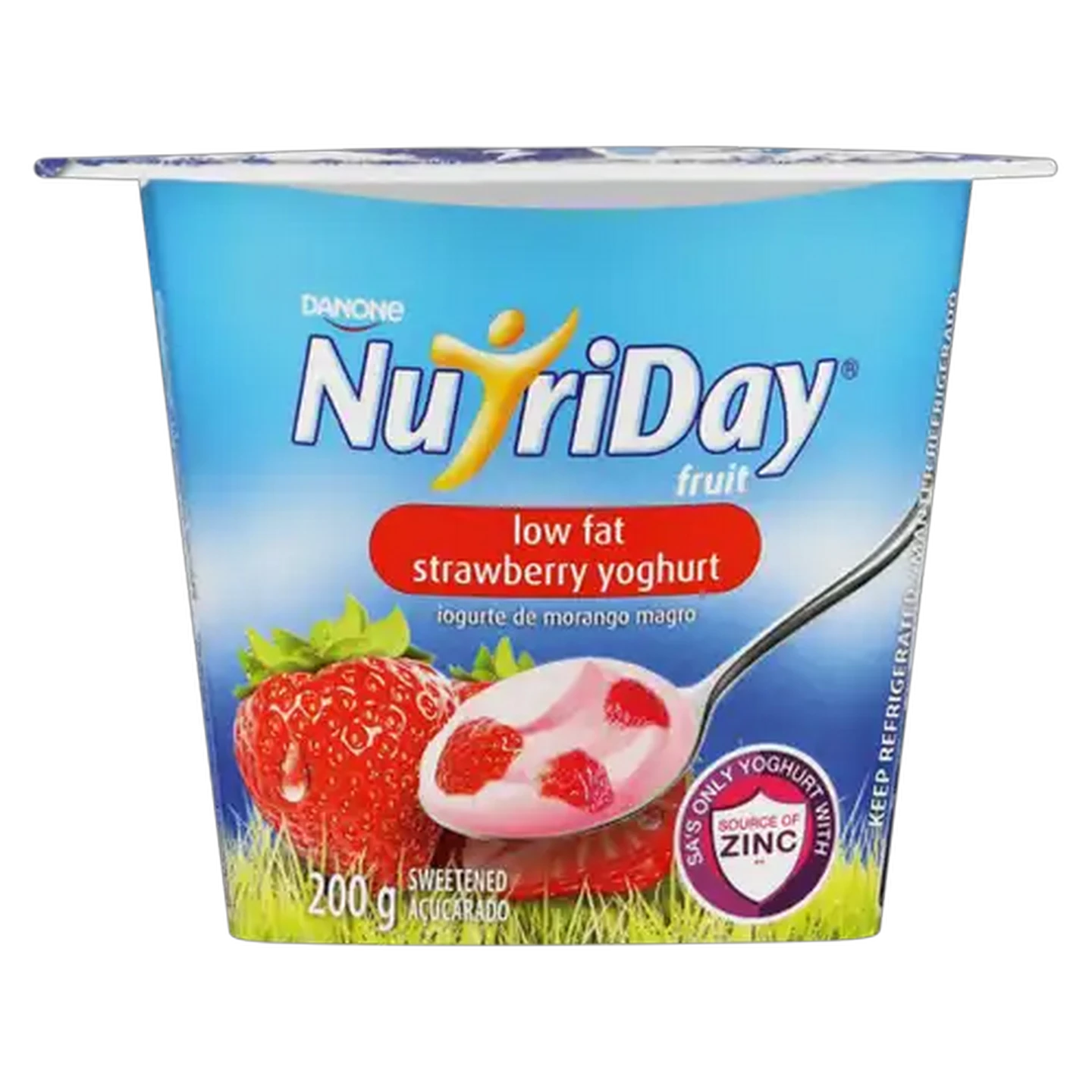 Image of Danone NutriDay Strawberry Flavoured Low Fat Yoghurt 200g