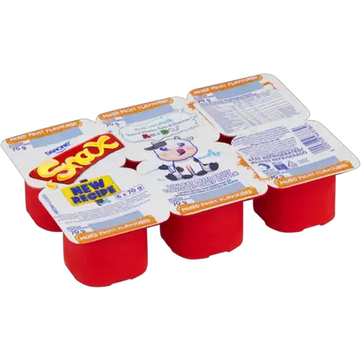 Image of Danone Snax Mixed Fruit Flavoured Low Fat Dairy Snack 6 x 70g
