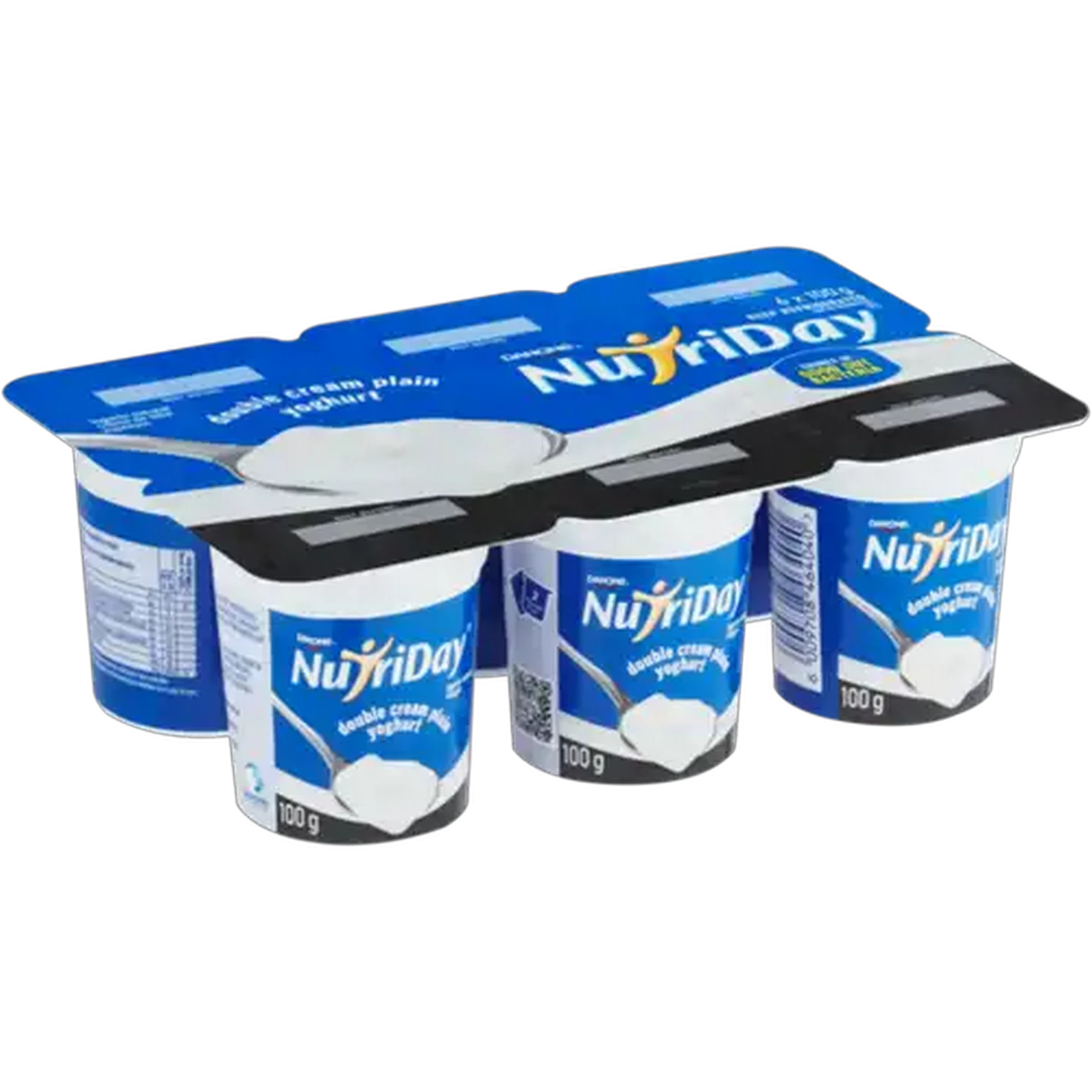 Image of Danone NutriDay Plain Double Cream Yoghurt 6 x 100g