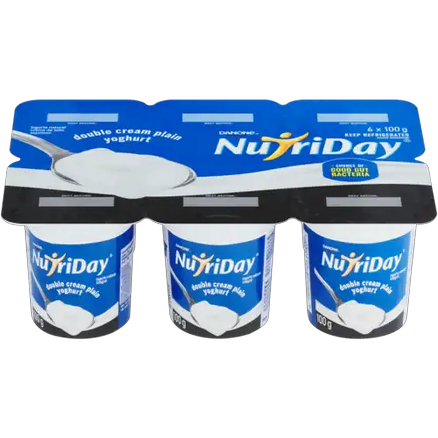 Image of Danone NutriDay Plain Double Cream Yoghurt 6 x 100g