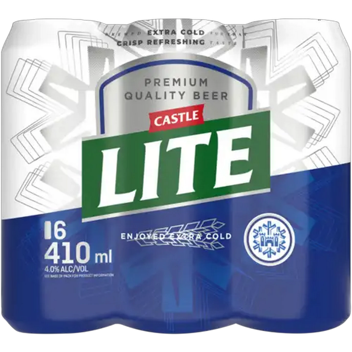 Image of Castle Lite Premium Lager Beer Cans 6 x 410ml