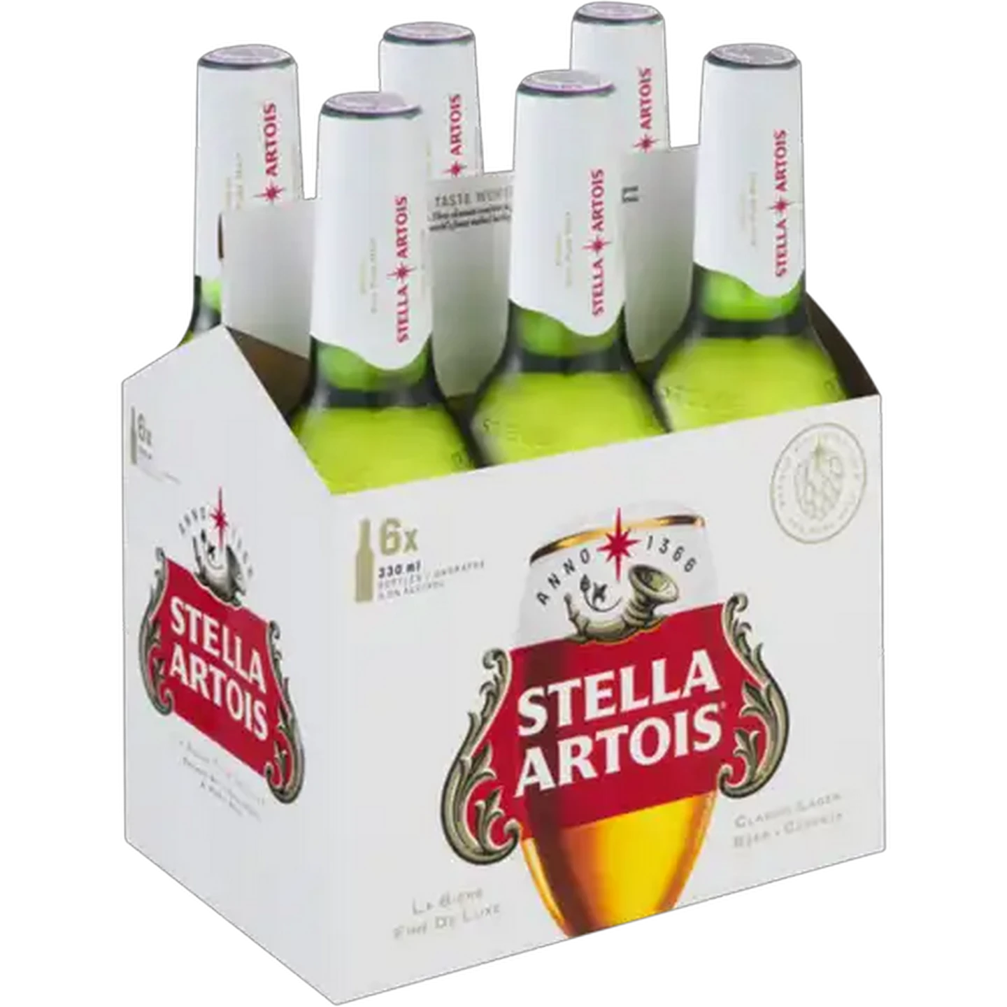 Image of Stella Artois Pure Malt Lager Beer Bottles 6 x 330ml