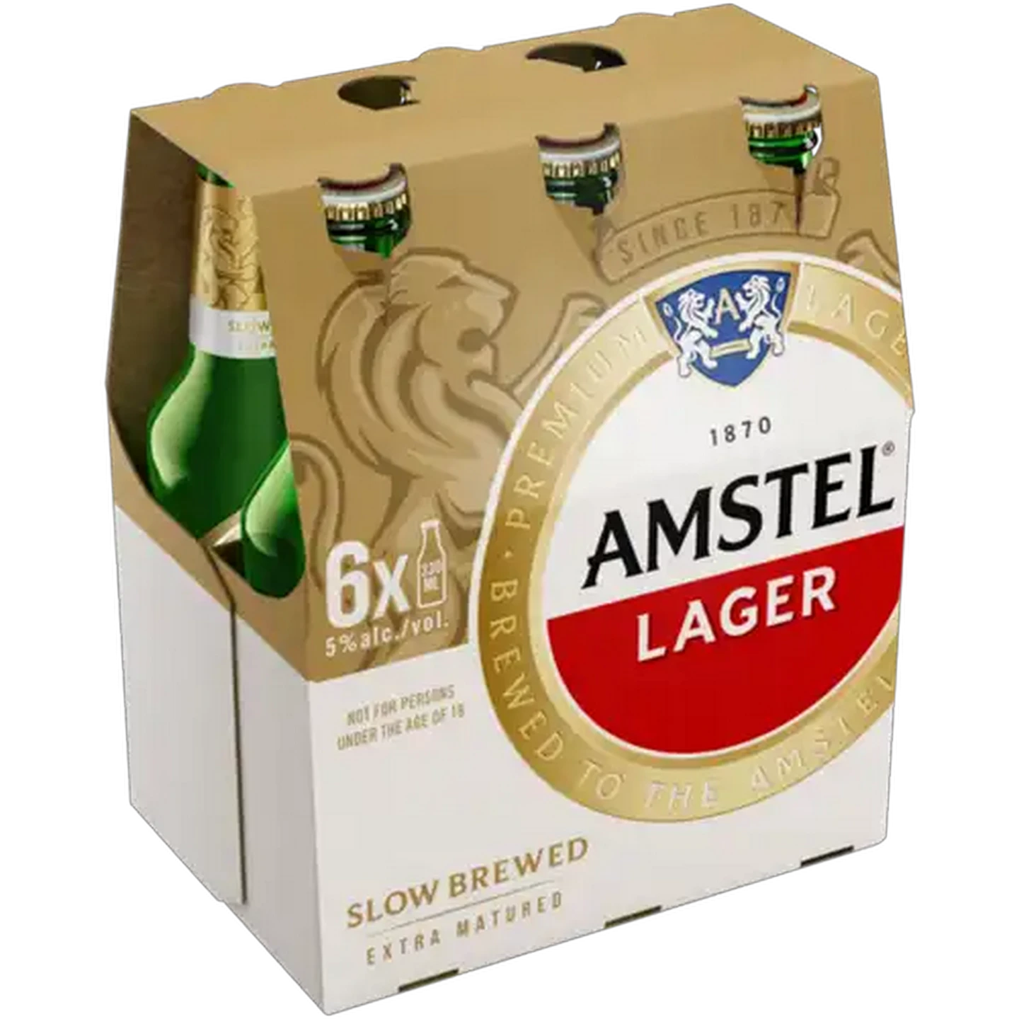 Image of Amstel Premium Lager Beer Bottles 6 x 330ml