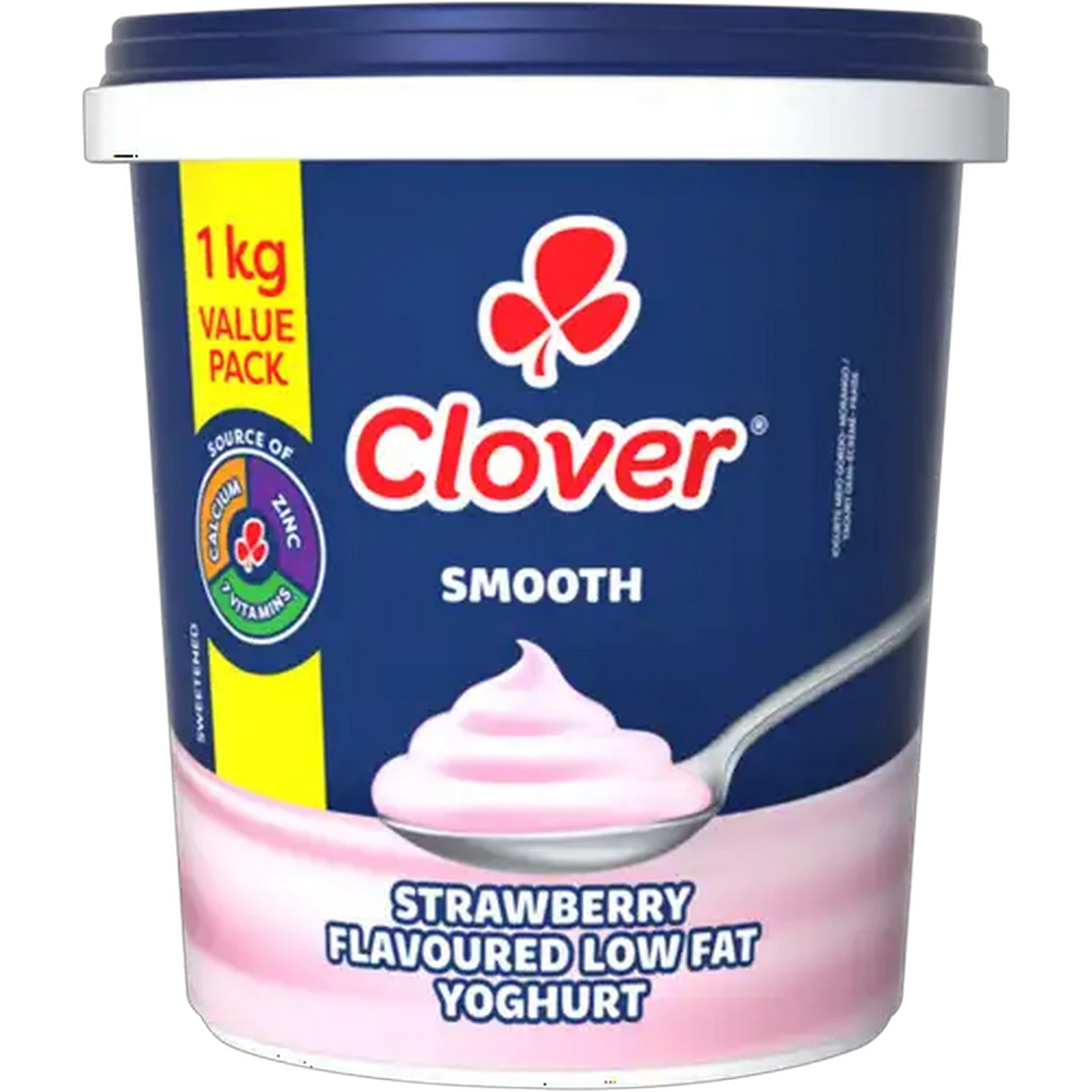 Image of Clover Strawberry Flavoured Low Fat Smooth Yoghurt 1kg