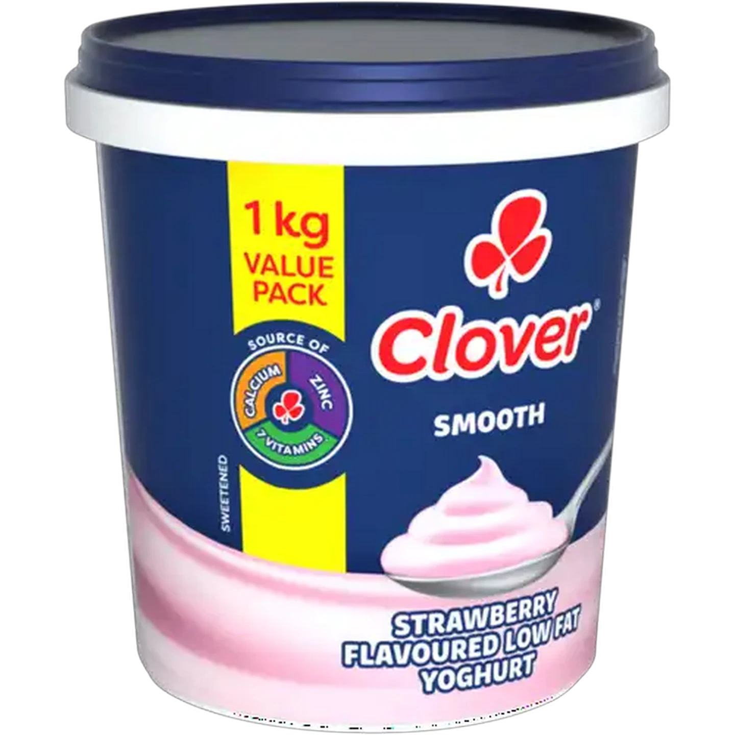 Image of Clover Strawberry Flavoured Low Fat Smooth Yoghurt 1kg
