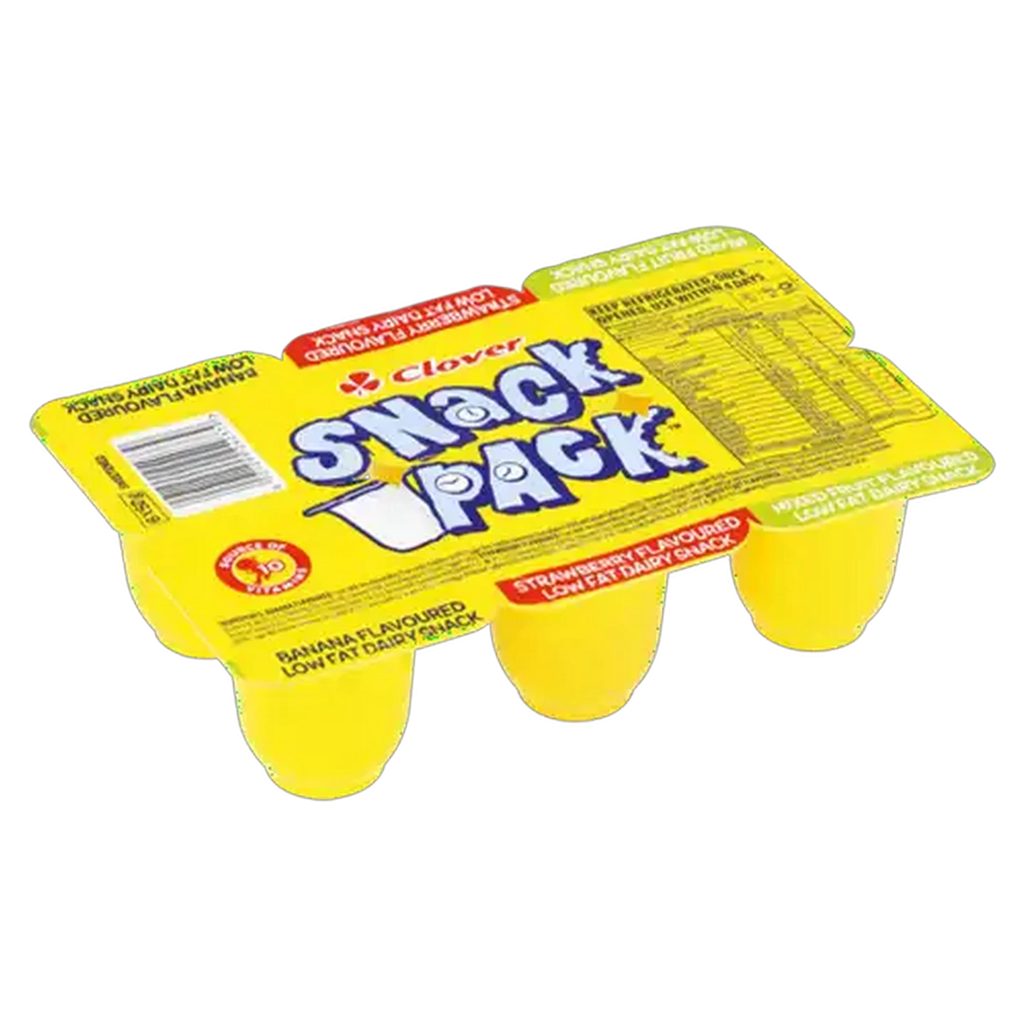 Image of Clover SnackPack Mixed Fruit Low Fat Flavoured Dairy Snack 6 x 50g