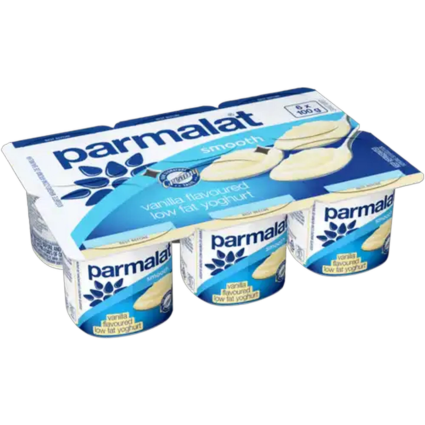 Image of Parmalat Smooth Vanilla Flavoured Medium Fat Yoghurt 6 x 100g