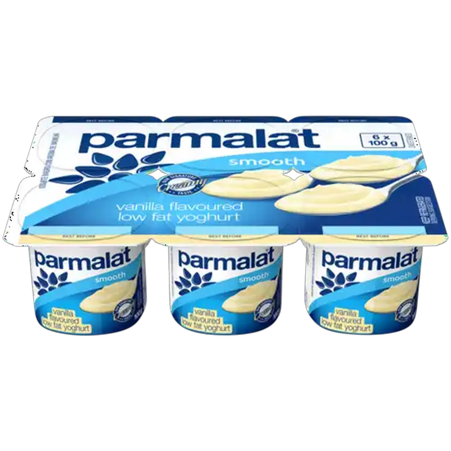 Image of Parmalat Smooth Vanilla Flavoured Medium Fat Yoghurt 6 x 100g