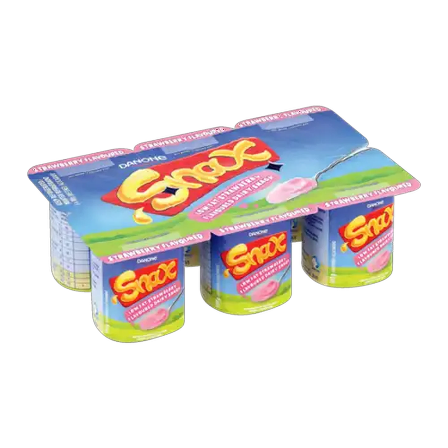 Image of Danone Snax Strawberry Flavoured Dairy Snack 6 x 100g