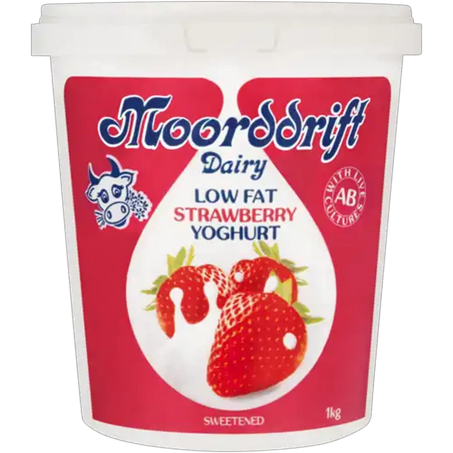 Image of Moorddrift Dairy Strawberry Flavoured Low Fat Yoghurt 1kg