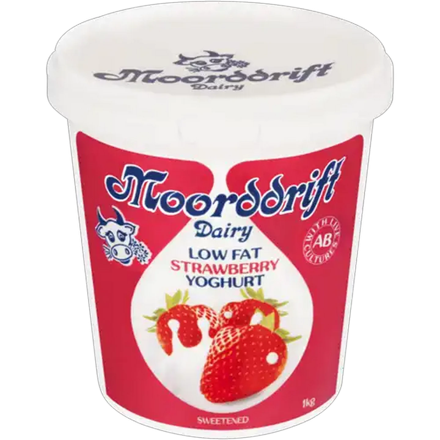Image of Moorddrift Dairy Strawberry Flavoured Low Fat Yoghurt 1kg