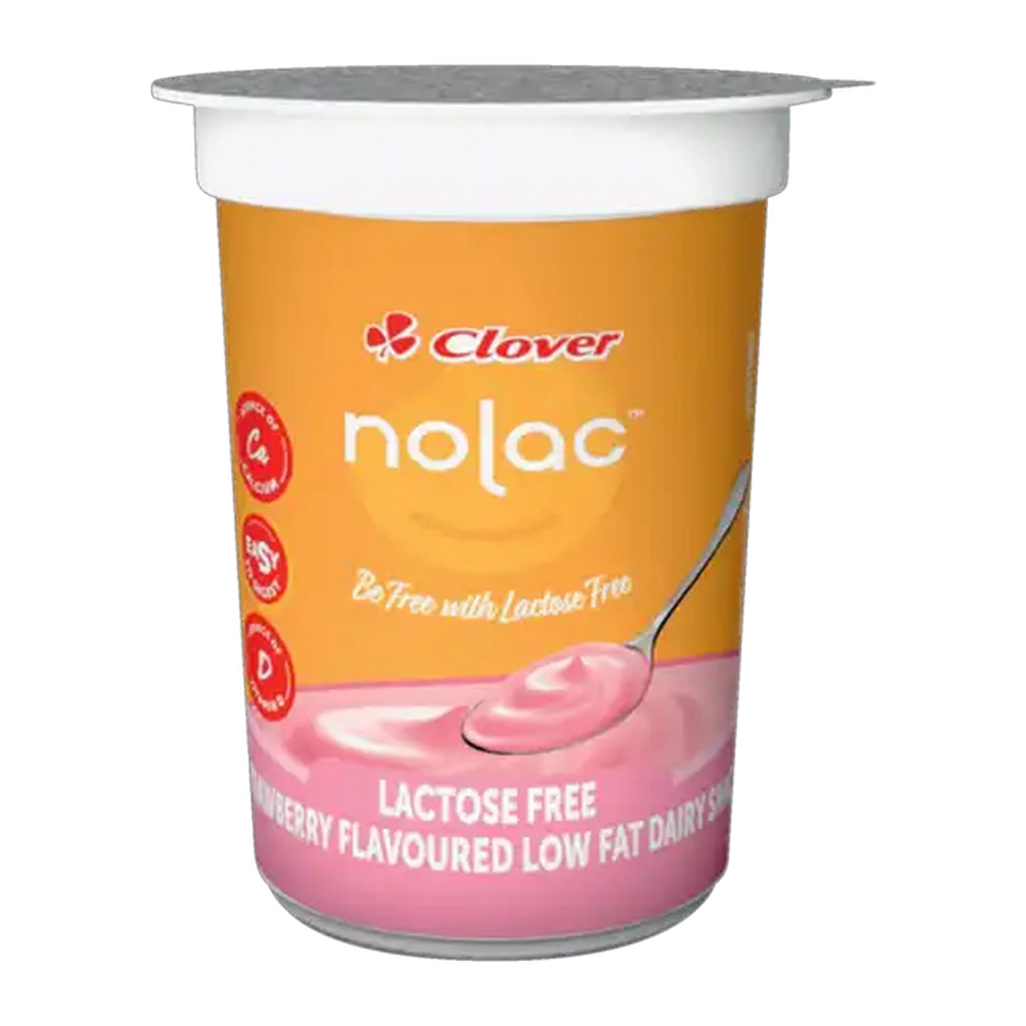 Image of Clover Nolac Strawberry Flavoured Lactose Free Low Fat Dairy Snack 150g