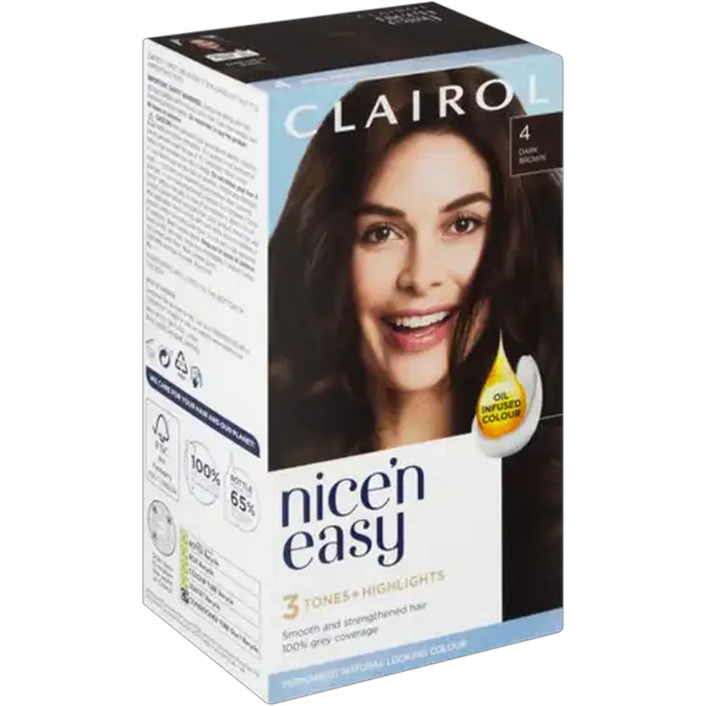 Image of Clairol Nice'n Easy Dark Brown Dark Brown Permanent Hair Colour