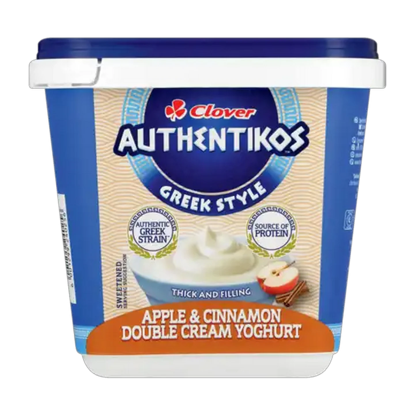 Image of Clover Authentikos Apple & Cinnamon Flavoured Greek Style Double Cream Yoghurt 750g
