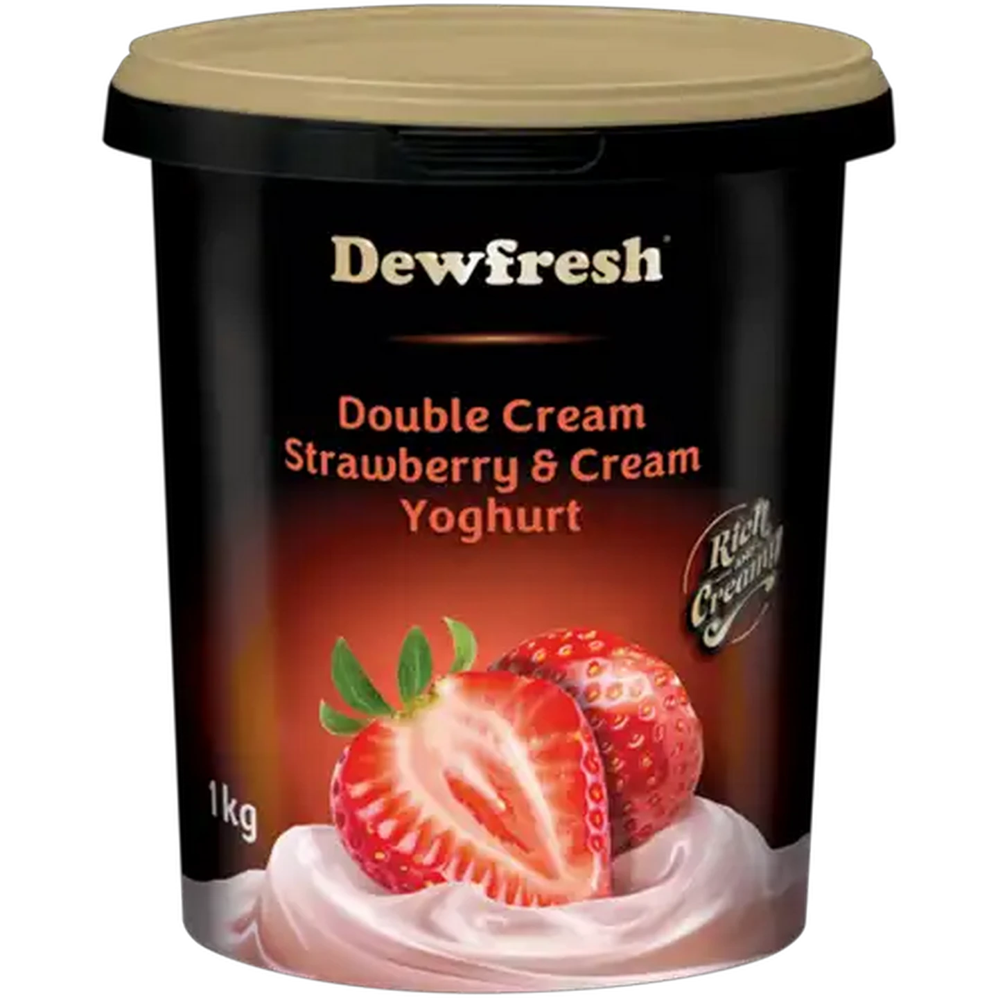 Image of Dewfresh Strawberry & Cream Double Cream Yoghurt 1kg