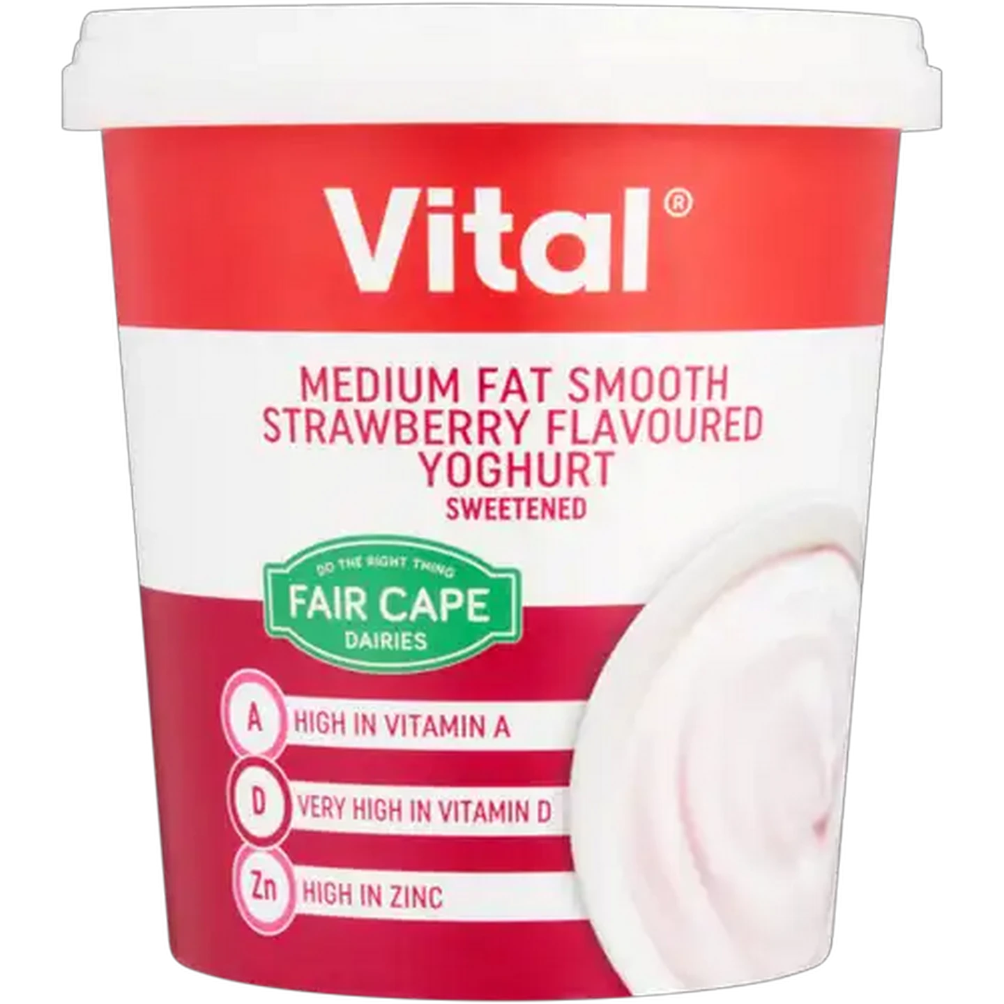 Image of Fair Cape Dairies Vital Smooth Strawberry Flavoured Medium Fat Yoghurt Tub 1kg