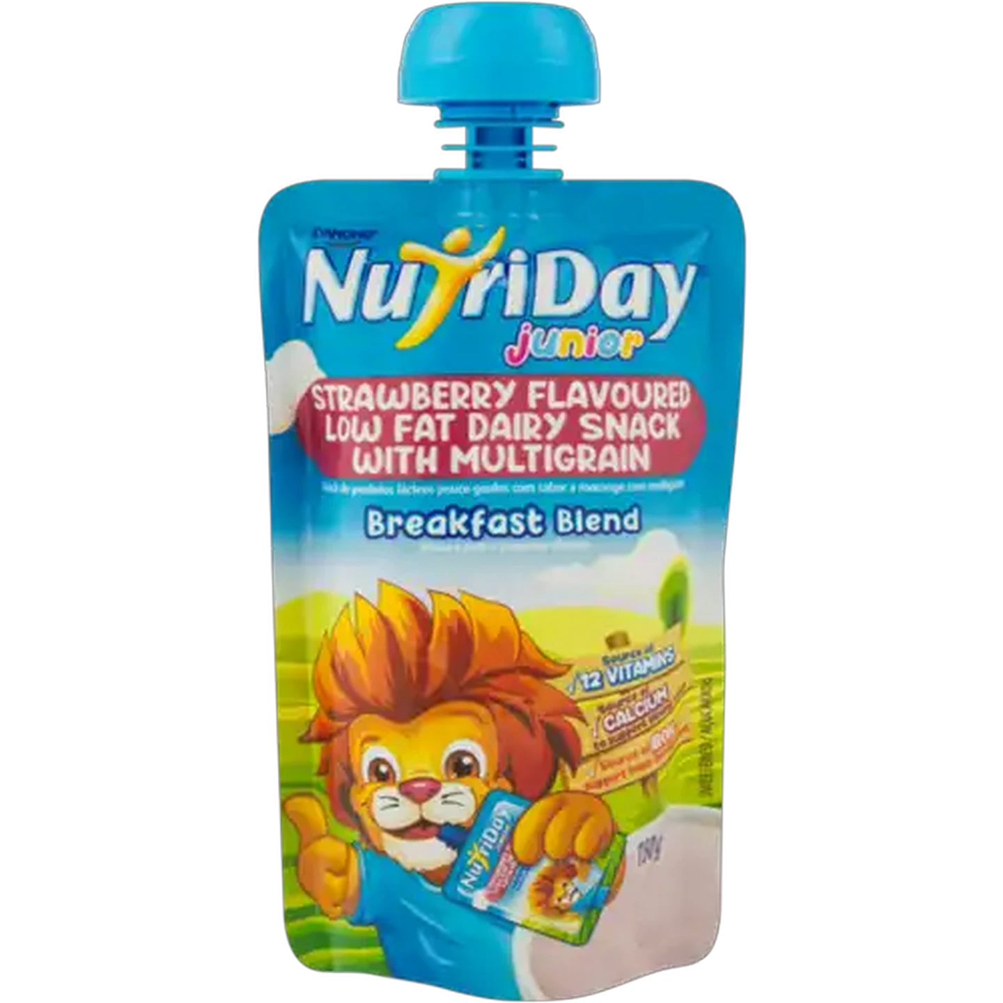 Image of Danone NutriDay Junior Strawberry Flavoured Low Fat Dairy Snack With Multigrain 150g