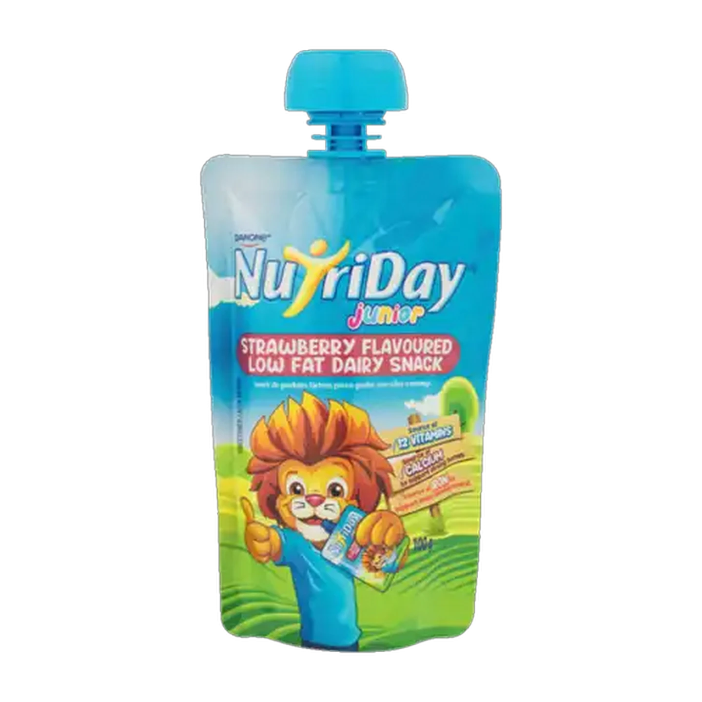 Image of Danone NutriDay Junior Strawberry Flavoured Low Fat Dairy Snack 100g