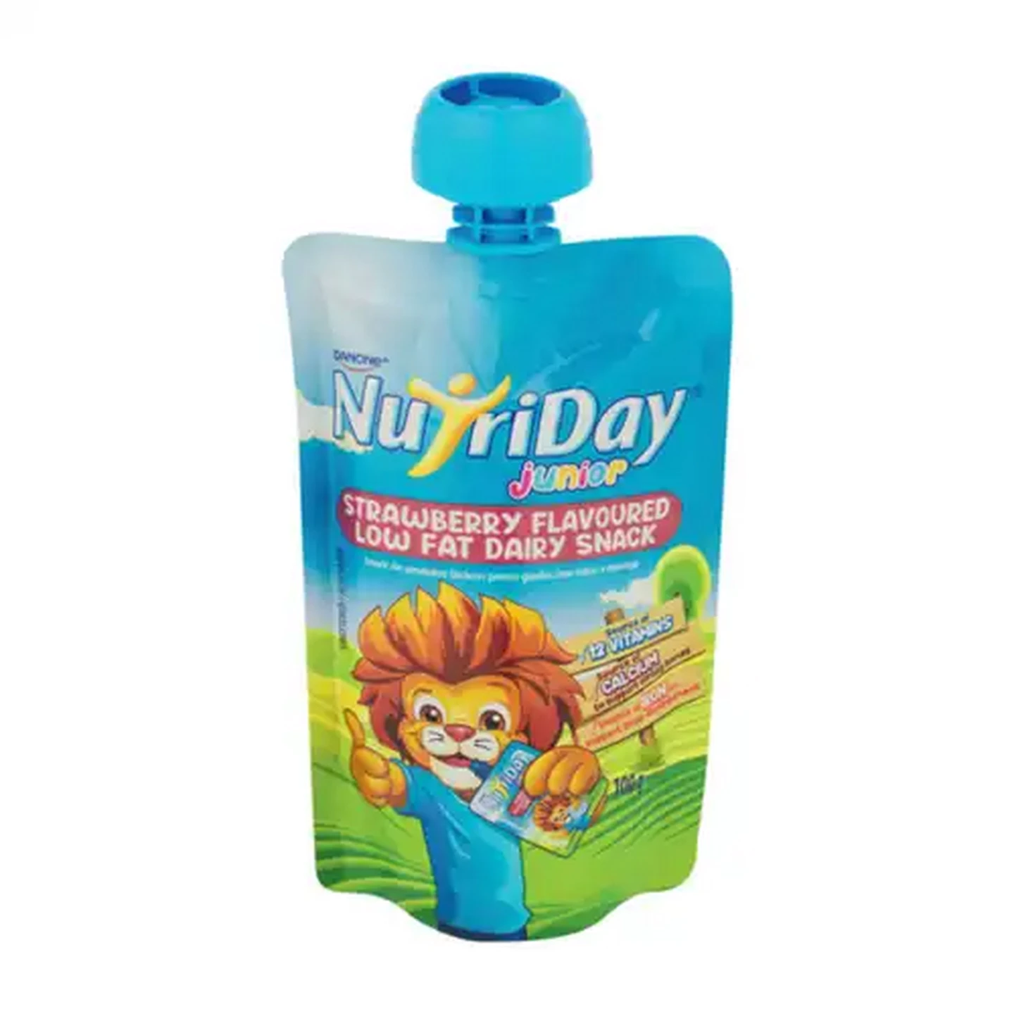 Image of Danone NutriDay Junior Strawberry Flavoured Low Fat Dairy Snack 100g