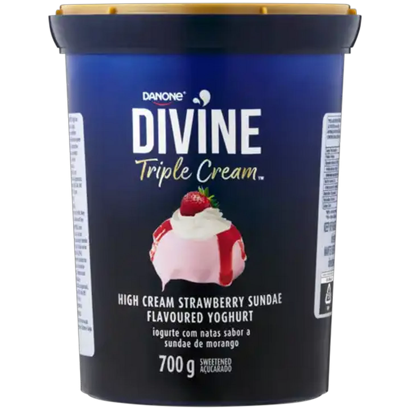 Image of Danone Divine Triple Cream Strawberry Sundae Flavoured Yoghurt 700g