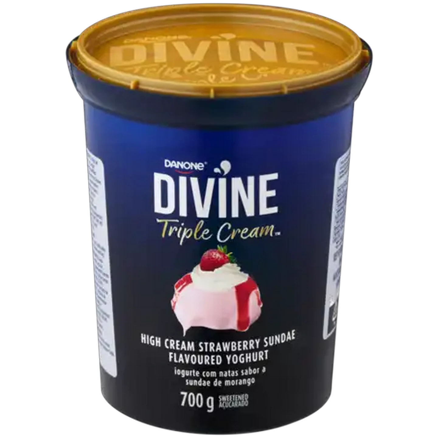 Image of Danone Divine Triple Cream Strawberry Sundae Flavoured Yoghurt 700g