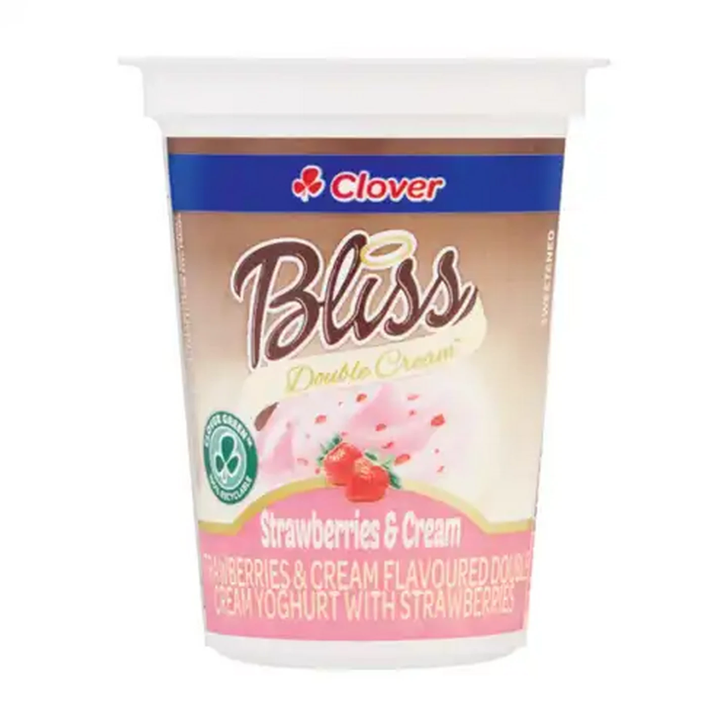 Image of Clover Bliss Strawberry & Cream Double Cream Yoghurt 150g