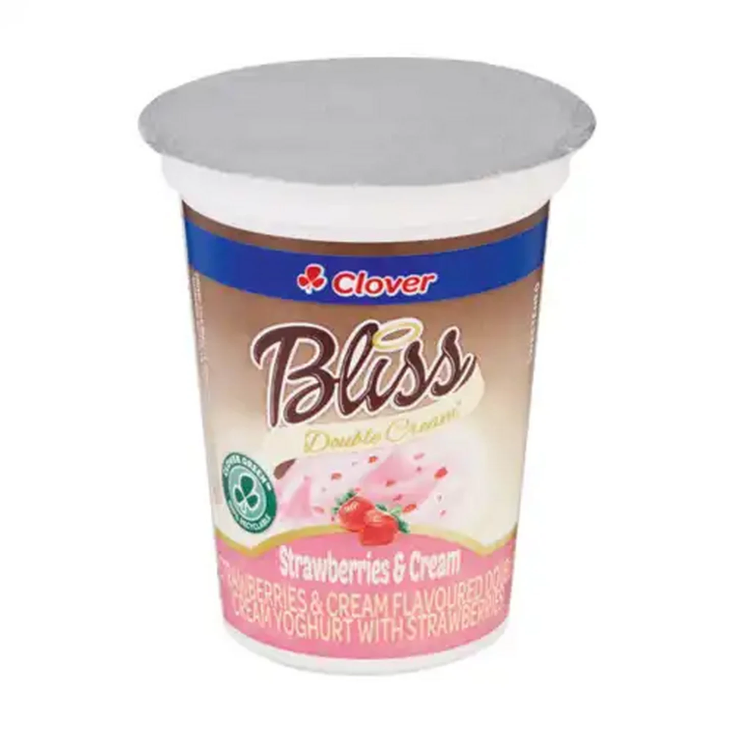 Image of Clover Bliss Strawberry & Cream Double Cream Yoghurt 150g