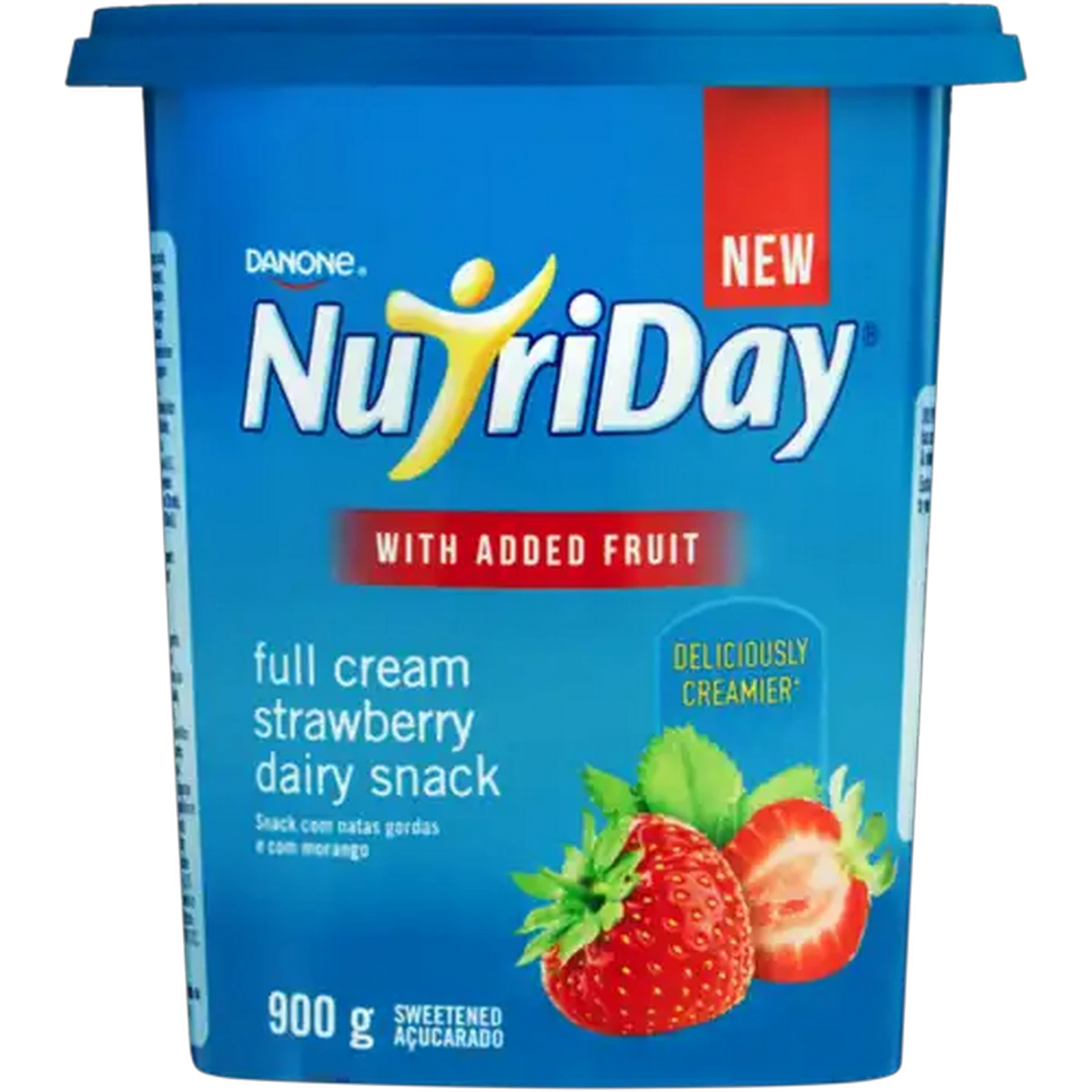 Image of Danone NutriDay Strawberry Full Cream Dairy Snack with Added Fruit 900g