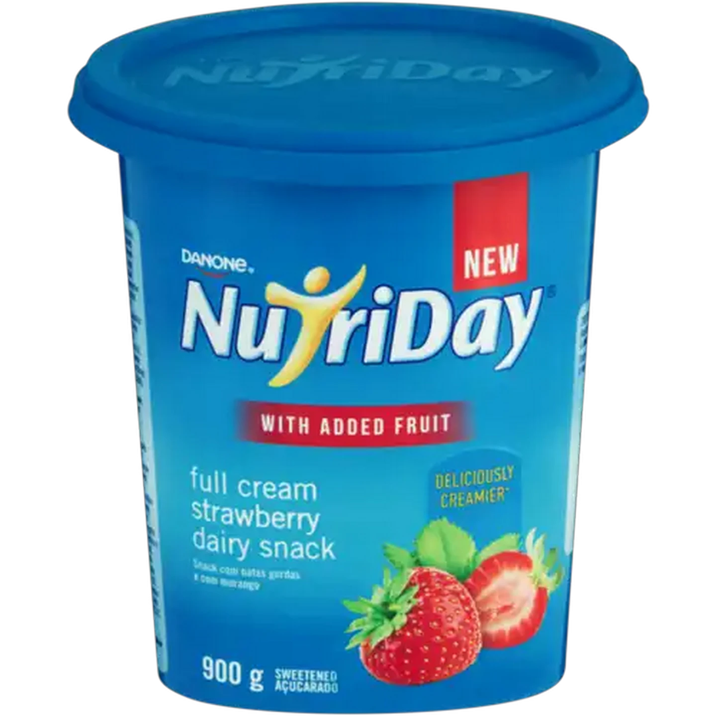 Image of Danone NutriDay Strawberry Full Cream Dairy Snack with Added Fruit 900g