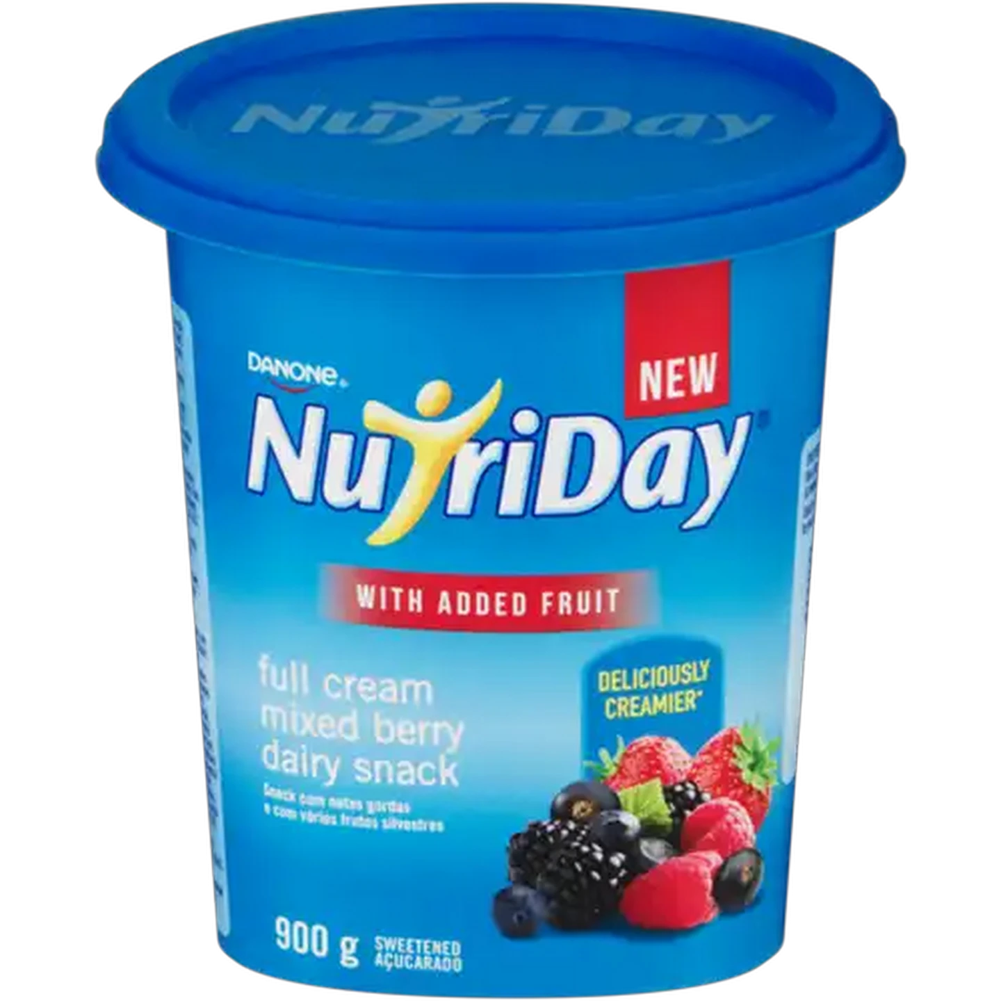 Image of Danone NutriDay Mixed Berry Full Cream Dairy Snack with Fruit 900g