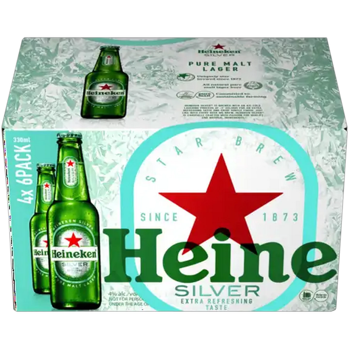 Image of Heineken Silver Beer Bottles 24 x 330ml
