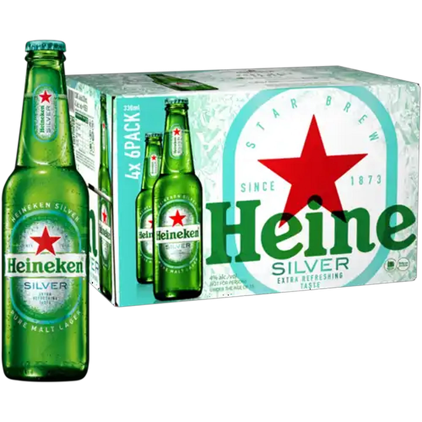 Image of Heineken Silver Beer Bottles 24 x 330ml