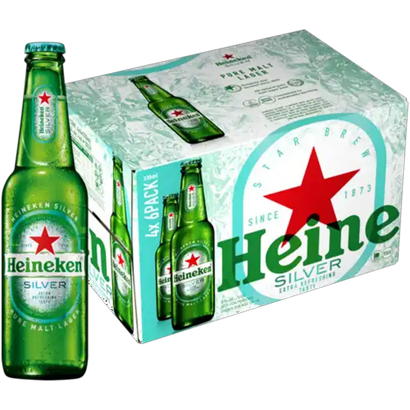 Image of Heineken Silver Beer Bottles 24 x 330ml