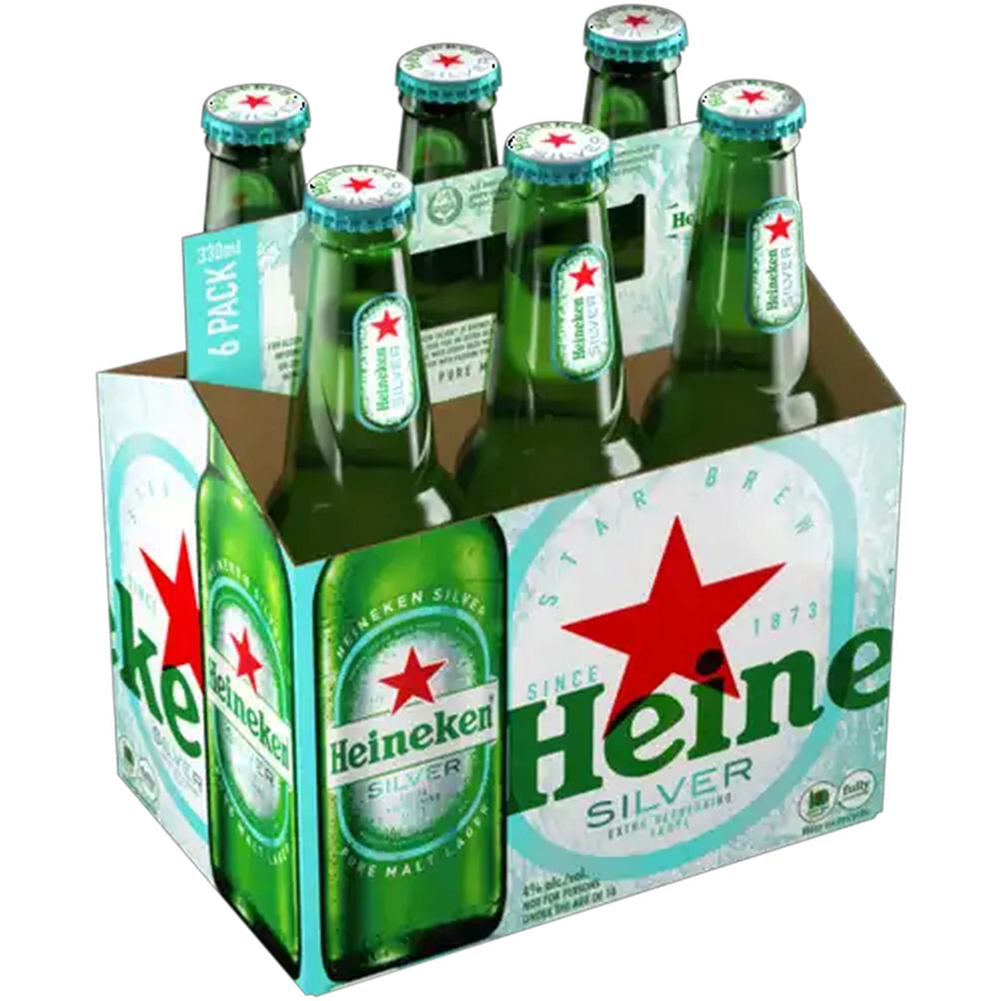 Image of Heineken Silver Beer Bottles 6 x 330ml