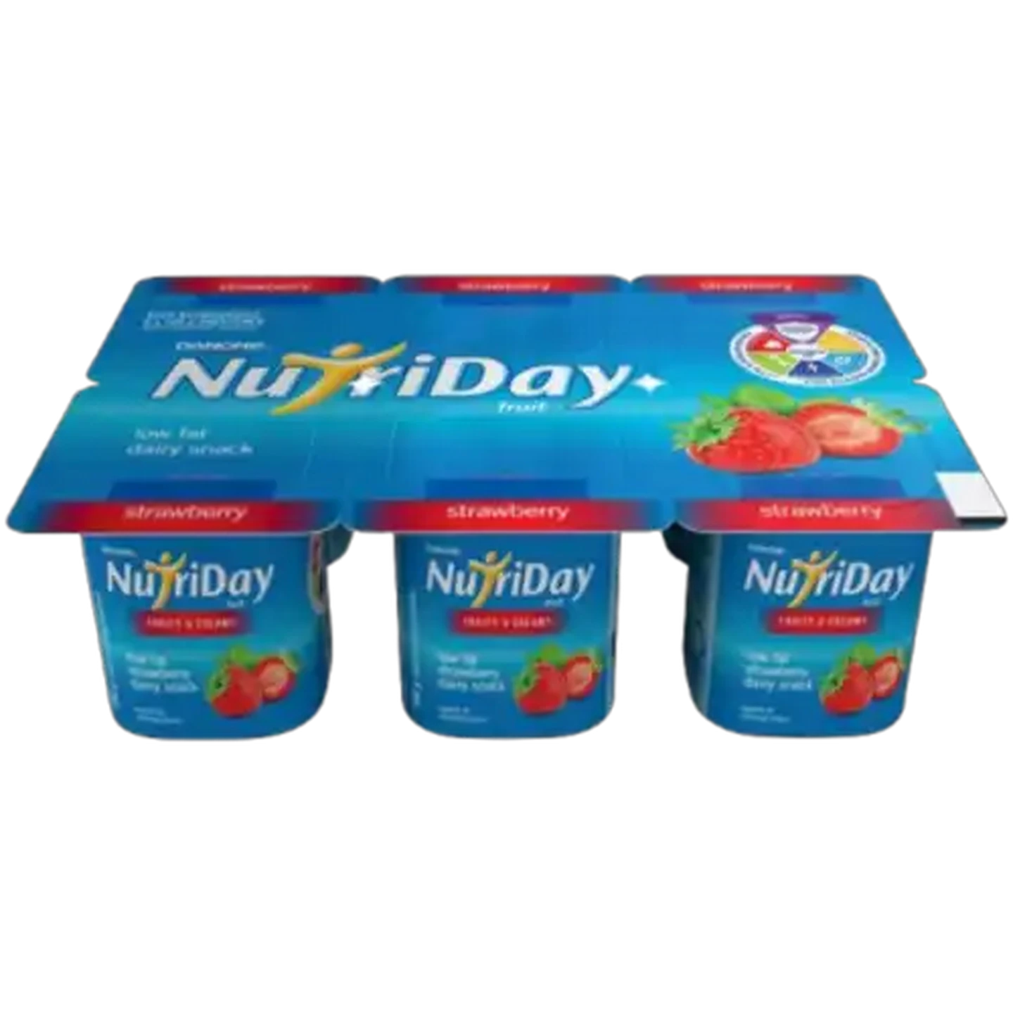 Image of Danone NutriDay Fruit Strawberry Low Fat Dairy Snack 6 x 100g