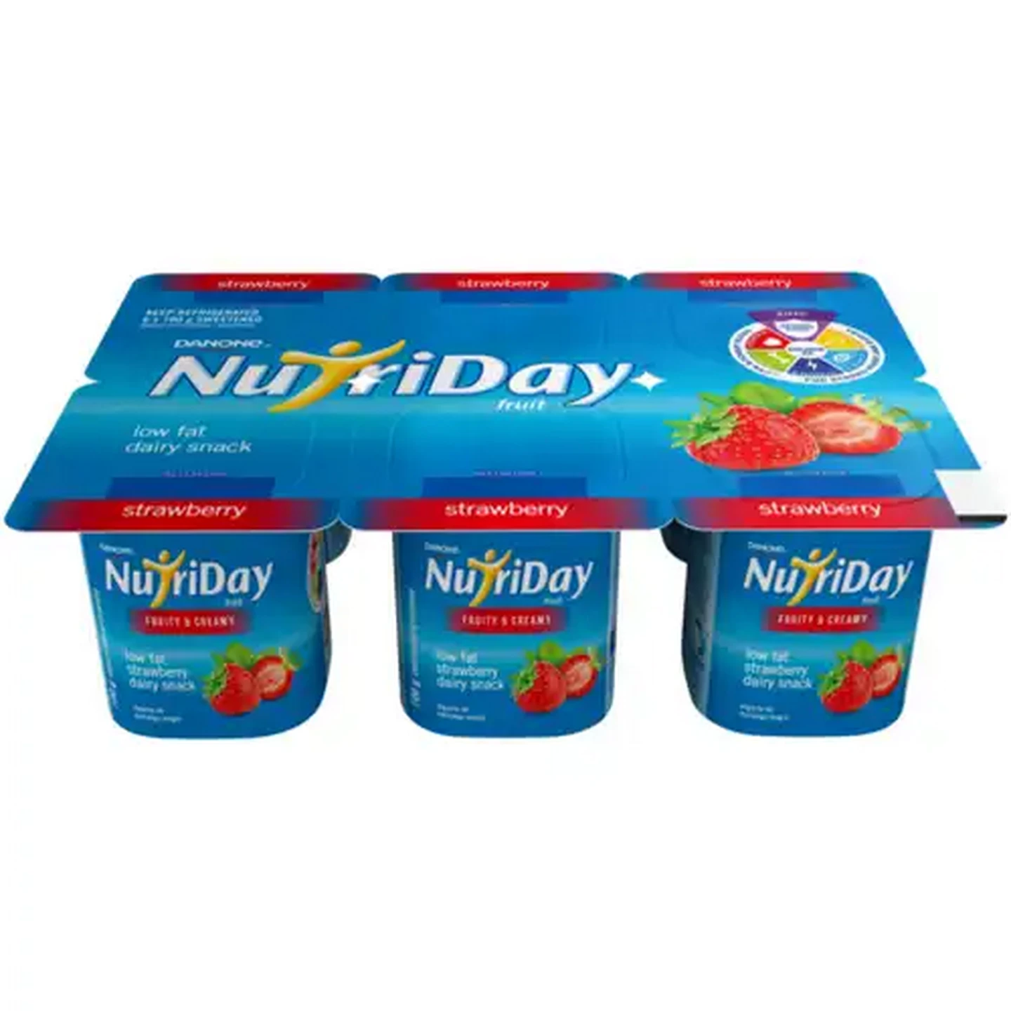 Image of Danone NutriDay Fruit Strawberry Low Fat Dairy Snack 6 x 100g