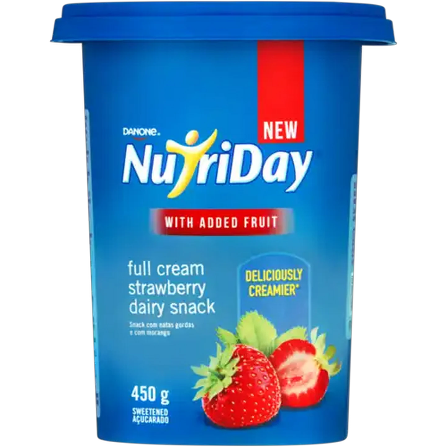 Image of Danone NutriDay Strawberry Full Cream Dairy Snack with Added Fruit 450g