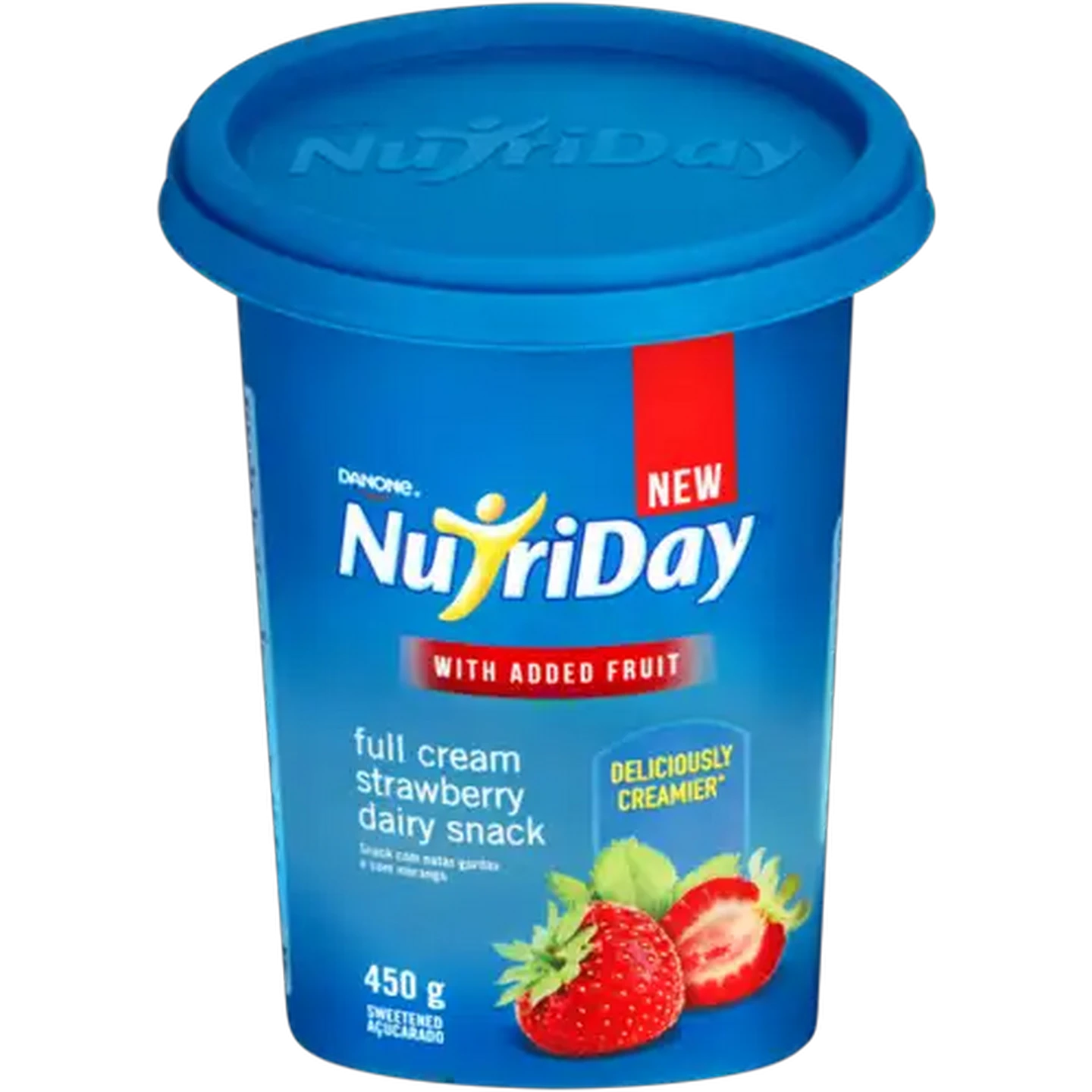 Image of Danone NutriDay Strawberry Full Cream Dairy Snack with Added Fruit 450g