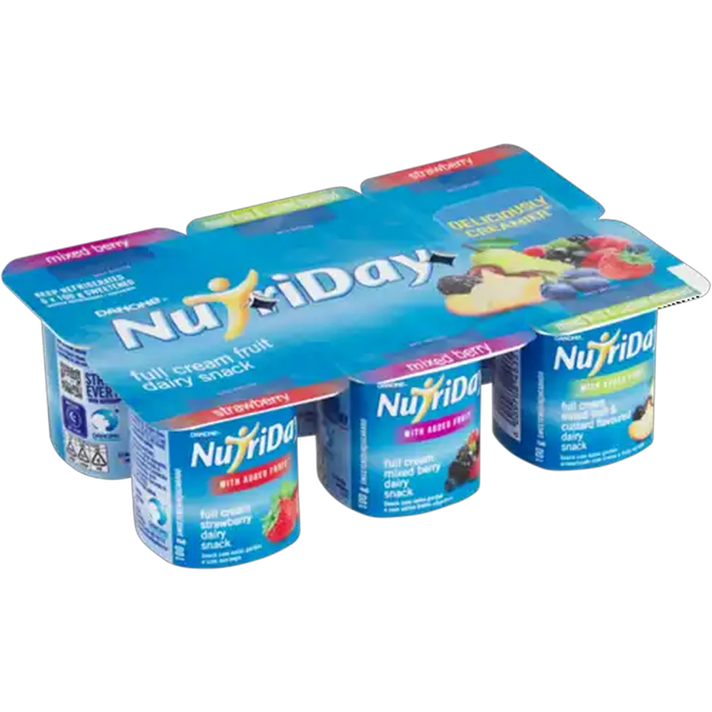 Image of Danone NutriDay Assorted Full Cream Fruit Dairy Snack 6 x 100g