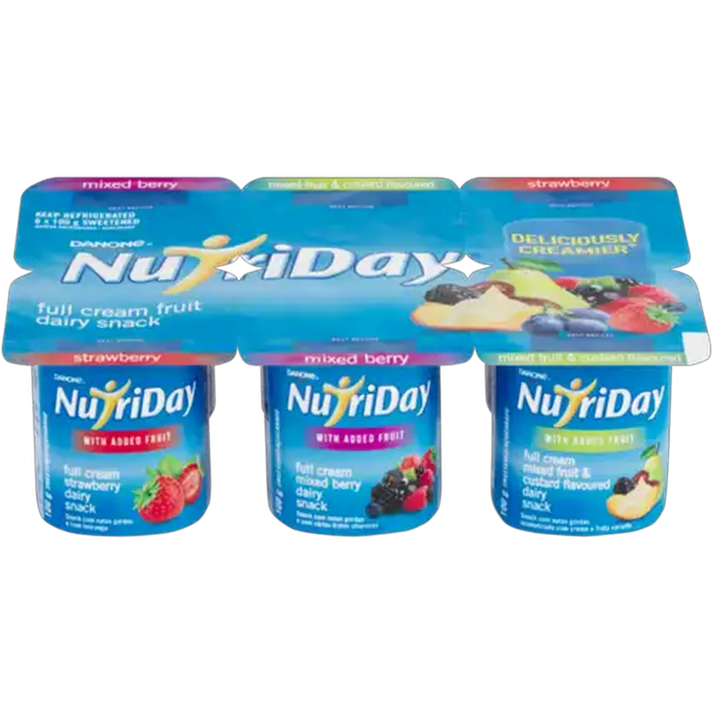 Image of Danone NutriDay Assorted Full Cream Fruit Dairy Snack 6 x 100g