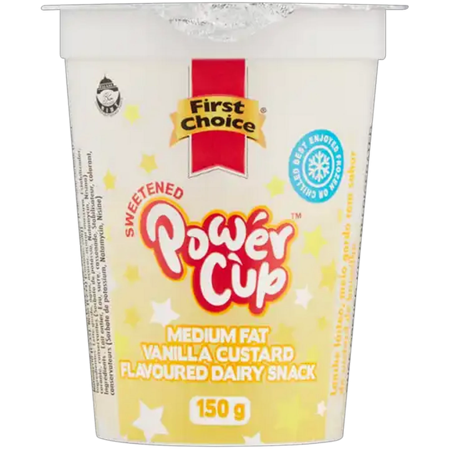 Image of First Choice Power Cup Vanilla Custard Flavoured Medium Fat Dairy Snack 150g